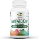 Capsules Aura Neem organiques. 100% Pure et Potent. Un super aliment vert cru. Fabriqué avec des feuilles entières de neem spectre. Agent détoxifiant Miracle, peau radiante et immunité.