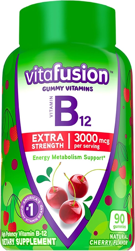 Vitafusion Elderberry Gummy Vitamine 90ct Vitamin B12 Gummy Vitamine Energie Stoffwechsel Nervensystem Unterstützung 90ct