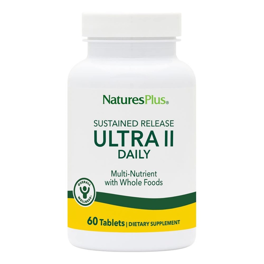 NaturesPlus Ultra II Daily - 60 Tablets - Multivitamin con Whole Foods for Overall Well-Being - Supporta energia e salute immunitaria - Rilascio prolungato - 60 Serve