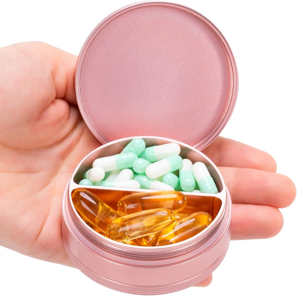 Cassa 2 scomparto - Scatola impermeabile per il viaggio quotidiano, Portacandele per il contenitore per pedaggio tasca Organizzatore di medicina compatto per le vitamine Olio di pesce