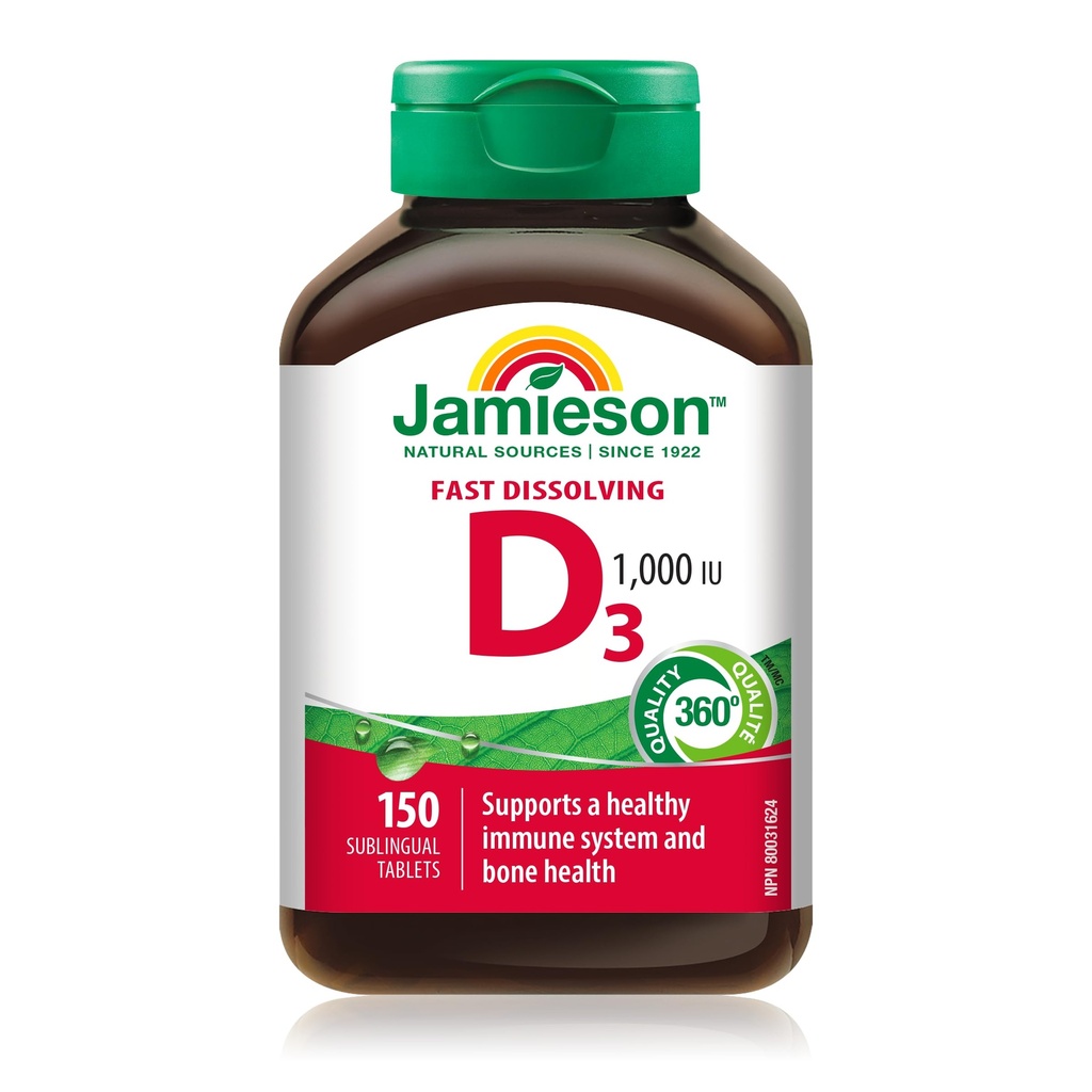 Jamieson Vitamin D3 1.000 IU, 150 Sublingual Tablets