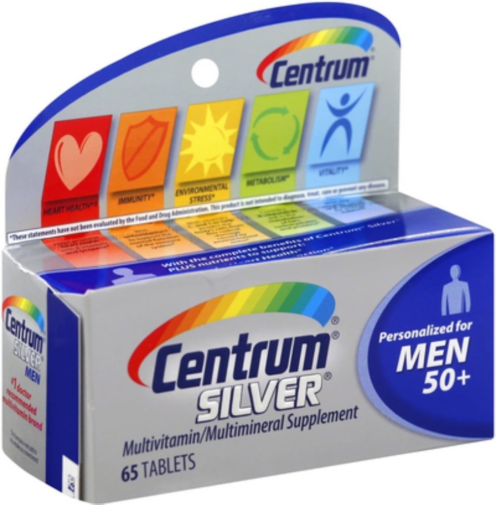 Centrum Argent Hommes 50+ Comprimés multivitamines 65pc