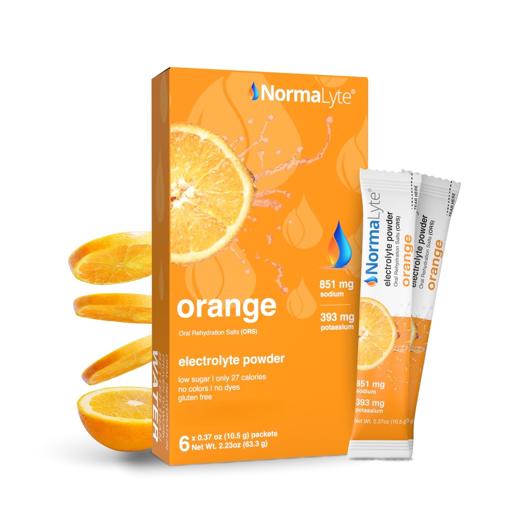 NormaLyte Sels de réhydratation orale- Paquet de 6 (Orange)