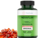 Nova Lucia Organic Flaxseed Oil Capsules 1000mg – Omega 3 6 9 Softgels for Hair, Skin & Nails – Non-GMO, Gluten-Free, Hexane-Free, Easy to Swallow – 100 Liquid Softgels