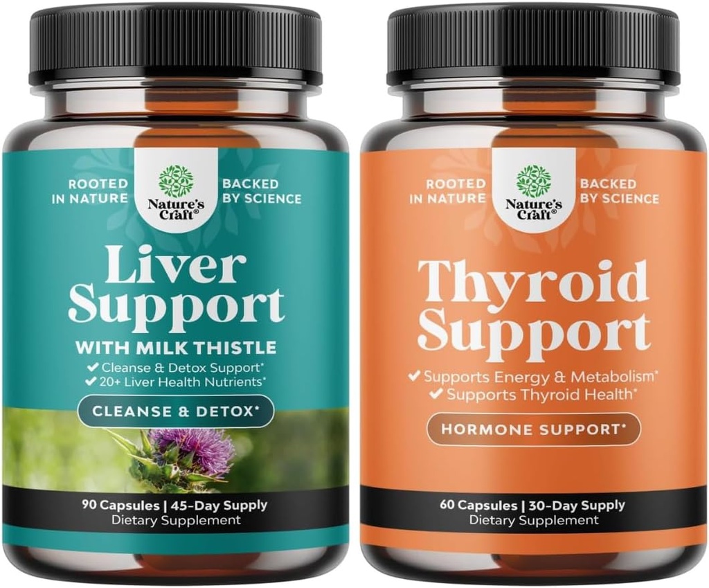 Détox de nettoyage du foie et réparation - Silymarin Lait Thistle Dandelion Racine, betterave & Artichaut Extrait et support thyroïde - L Tyrosine, Bladderwrack, Sélénium et Ashwagandha pour Hormone Balance