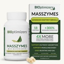BiOptimizers MassZymes - Komplette Verdauungsenzyme Ergänzung für Gut Health - Bloating Relief für Männer und Frauen - Lipase Amylase Bromelain Verdauungsenzyme (250 Kapseln)