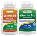 Best Naturals Coconut Oil 1000 mg & Vitamina B2 (Riboflavin) 100 mg
