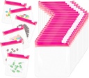 24 Stks Reise Pillen Packets Pill Pouch Taschen Reusable Zippered Medizin Tasche Set Selbstversiegelung Klare Kunststoff Medizin Organizer mit Slide Lock Bags für Pillen Kleine Gegenstände Aufbewahrung, Pink