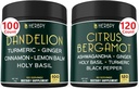 Bundle 6in1 Dandelion Supplemento & 6in1 Citrus Bergamot Supplemento - Supporto Rilassamento, Cuore, Digestione Salute e Immune