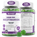 Sugar Free Nicotinamide 500mg Gummie, (Flush Free Niacin) Vitamin B3 Niacinamid Ergänzung für Cellular Energy Metabolism & Repair, Vitalität, Gesundes Altern, Cranberry Flavor, einfach zu kauen, 120 Cts