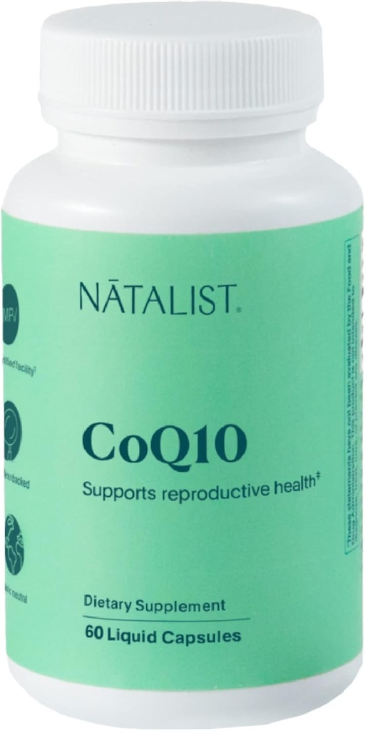 NATALIST CoQ10 Ubiquinone 120 mg Fertilità quotidiana Vitamina Potente Antiossidante Difesa & Integratore di energia cellulare - Alto assorbimento per le donne & uomini Vegan, Non-GMO - 60 capsule liquide