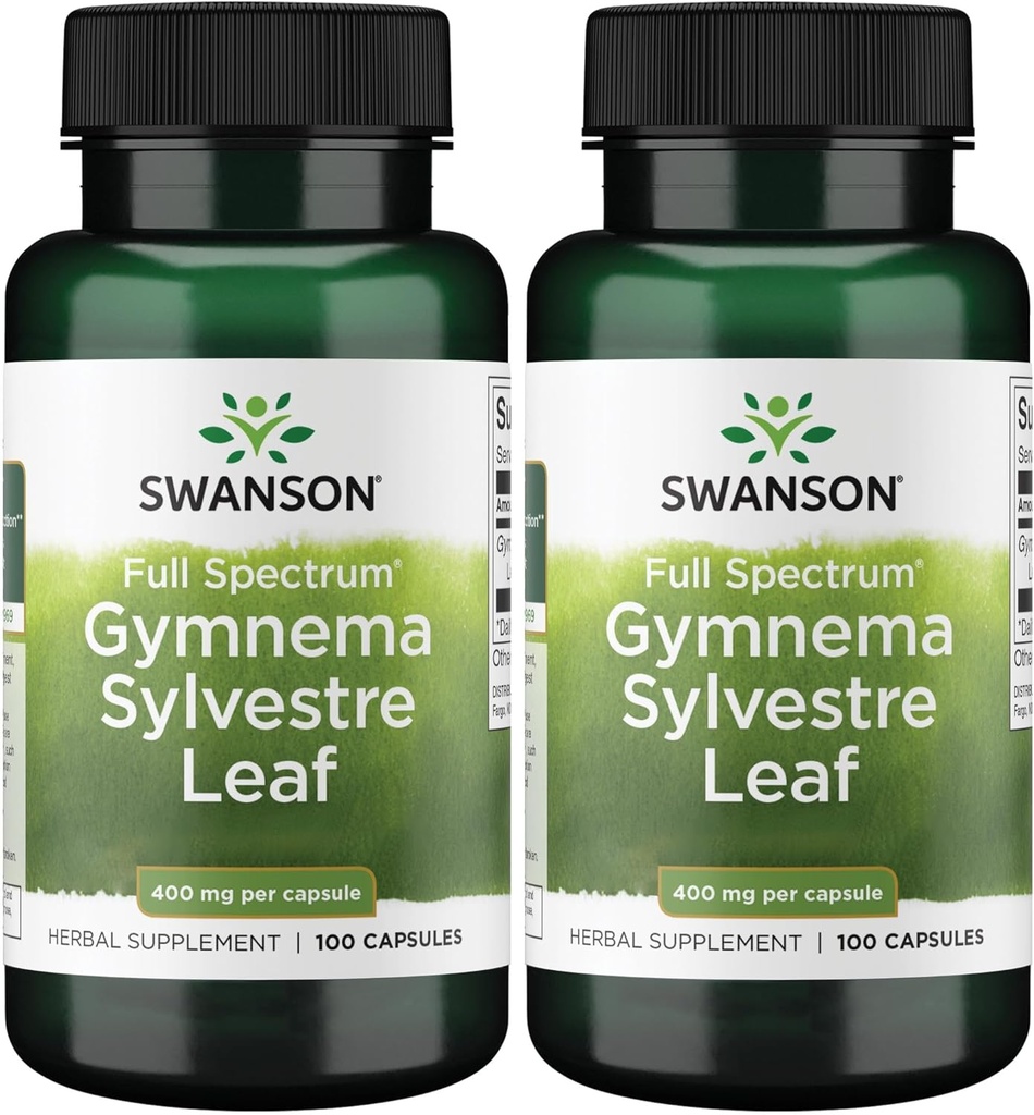 Swanson Full Spectrum Gymnema Sylvestre Leaf - Traditional Ayurvedic Herb - (100 Kapseln) (2 Packung)