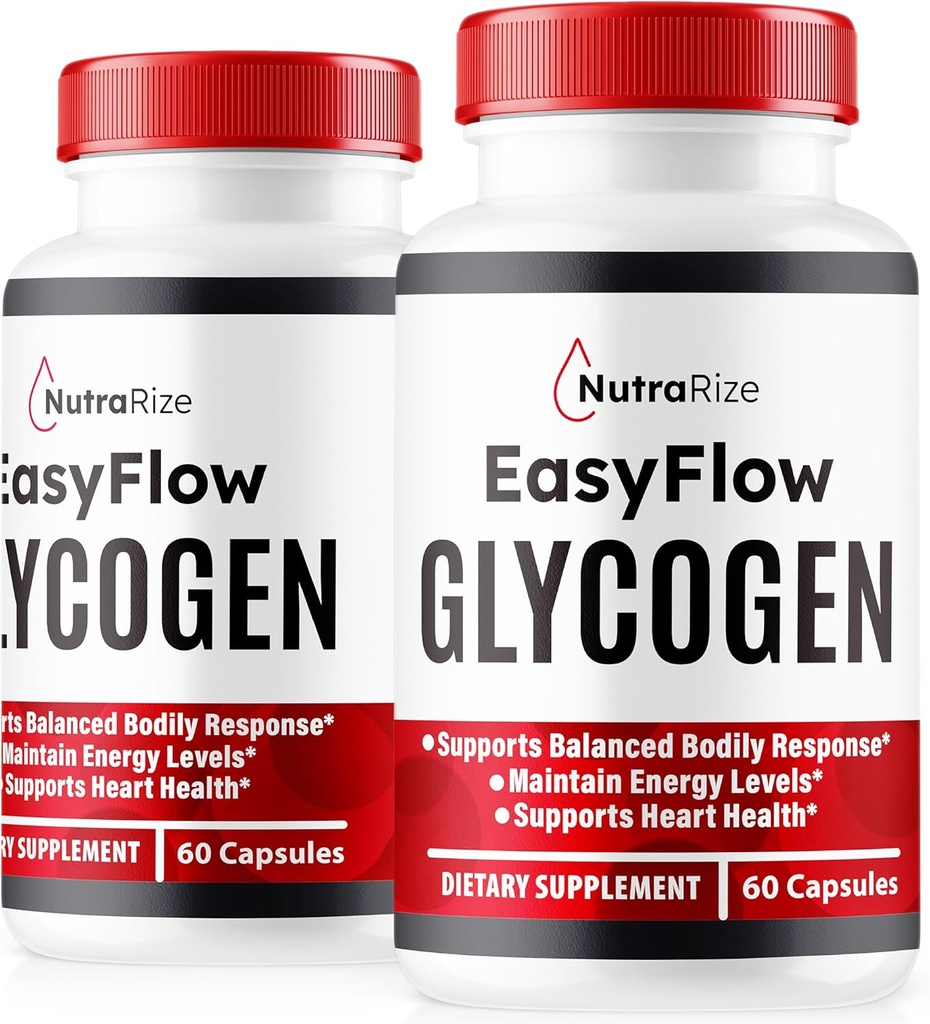 NutraRize (2 Pack) Glycogen à flux facile, Capsules de support EasyFlow Glycogen, Optimisateur Easy Flow Glyco, Caps d'optimisation EasyFlow Glyco, Nettoyeur Easy Flow Detox, Glycol à flux facile (120 Capsules)