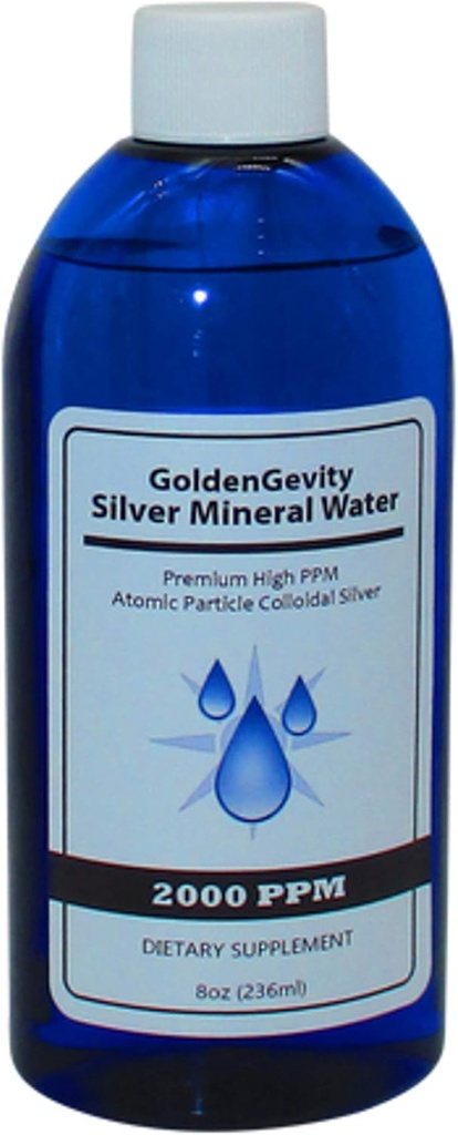 2000 PPM Bioactive Atomic Colloidal Silver, 8 oz | Non-Toxic, Non-GMO Trace Mineral Immun Support Supplement