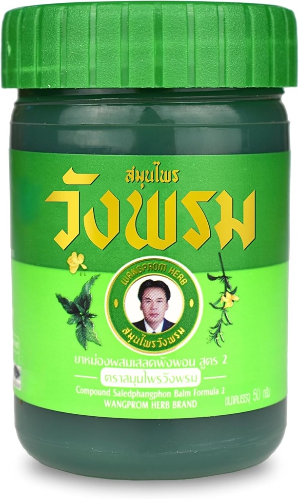 Compound Saledphangphon Balm / Salve Formula 2 50g Raffreddamento Anti-Itch per Insetto/Bugs Bites Pain (Green, Salve fresco (bottiglia di plastica)