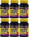 Mason Vitamins Folic Acid B-6 & B12 Heart Health Formula 90 compresse per confezione bottiglia di 6 Totale 540 compresse
