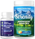 La melatonina notturna perfetta della natura 5mg rapidamente dissolva la bacchetta mista 200 conte con la polvere di magnesio di serenità 15 oz Lemon Raspberry