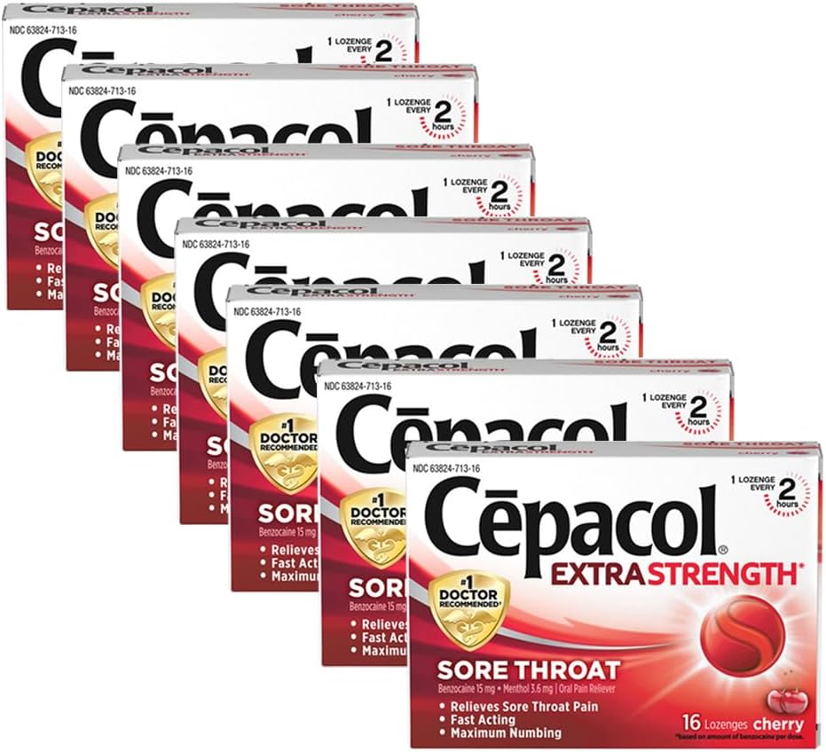Cepacol Massima resistenza Goccia Lozenges, Ciliegia, 16 Conte (Pacchetto di 7)