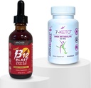 Bricker Labs B-12 Blast Flüssiges Vitamin B-12 + 7-Keto DHEA Metabolit 50 mg - Aktives Leben: Energie und Gewicht Management Supplement Bundles