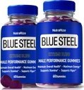 (2 Pack) Blaue Stahlgummis für Männer, tägliche Ernährung zu erhöhen Vertrauen und allgemeine Gesundheit, Alle natürlichen Ergänzung zu unterstützen Spitzenleistung, offizielle Male Gummy, BlueSteel Bewertungen (120 Gummies)
