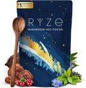 RYZE SUPERFOODS Pilz Heiße Kakao Melatonin Schlaf-Ergänzung, Keto Kakaopulver mit Reishi Pilz, Melatonin, Glycine, Cacao, L-Theanin, Chicory zu helfen Einschlafen und bleiben schlafen, 20 Servierungen