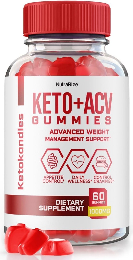 NutraRize KetoKandies Keto+ACV Gummies per la perdita di peso, supplemento di massima resistenza, Gomitas Recensioni (60 Gummies)