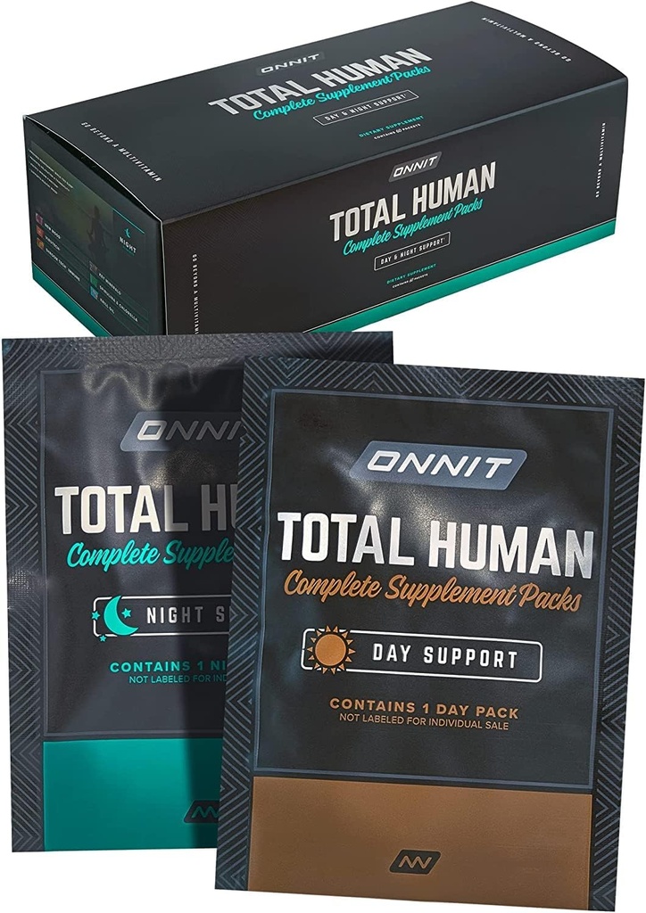 Pacchetto Multivitaminico Giorno e Notte per Onnit Total Human Complete Supplement Packs - Set completo di vitamine e minerali per Total Human - Supporto per la Salute e Stamina