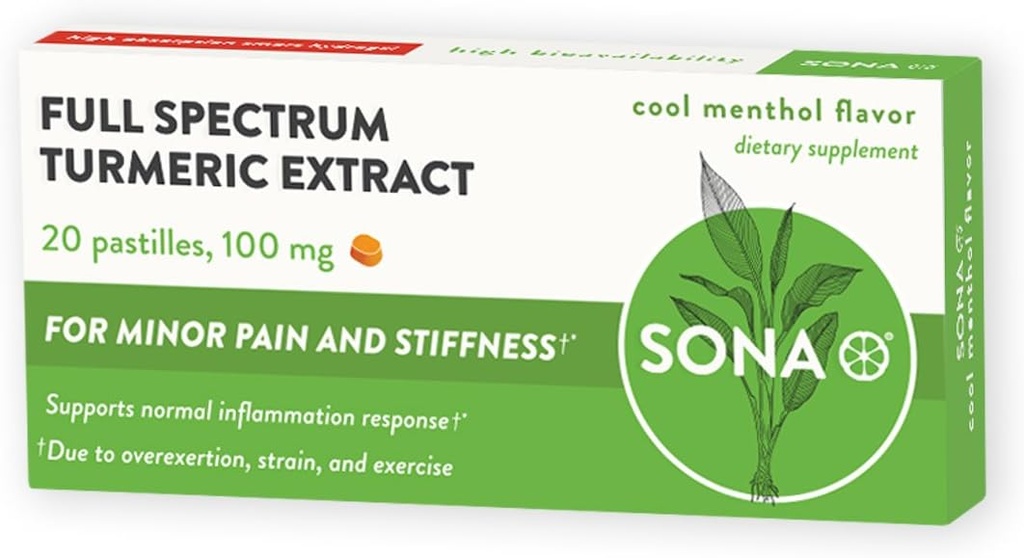 SONA Turmeric Pastilles, löst sich im Mund, 600% Höhere Absorption von Curcumin im Vergleich zu Kapseln