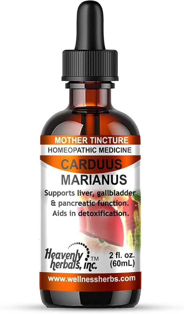 Elbali Celeste, Inc. Carduus Marianus Q - Tintura omeopatica - Supporta fegato, vescica e funzione pancreatica. Aiuti alla disintossicazione. 2.0 Fl Oz - Prodotto e saltato da USA>