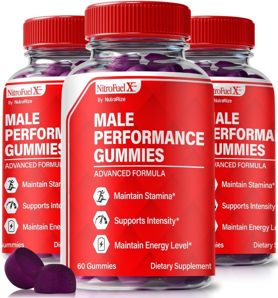 (3 Pack) Nitro Fuel X Gummies - offizieller Nitro Fuel X Ultimate für Männer, Nitro Fuel X ME für Leistung und allgemeine Gesundheit, Alle natürlichen NitroFuel X ME Gummy, NitroFuel X Ultimate Gomitas (180 Gummi)