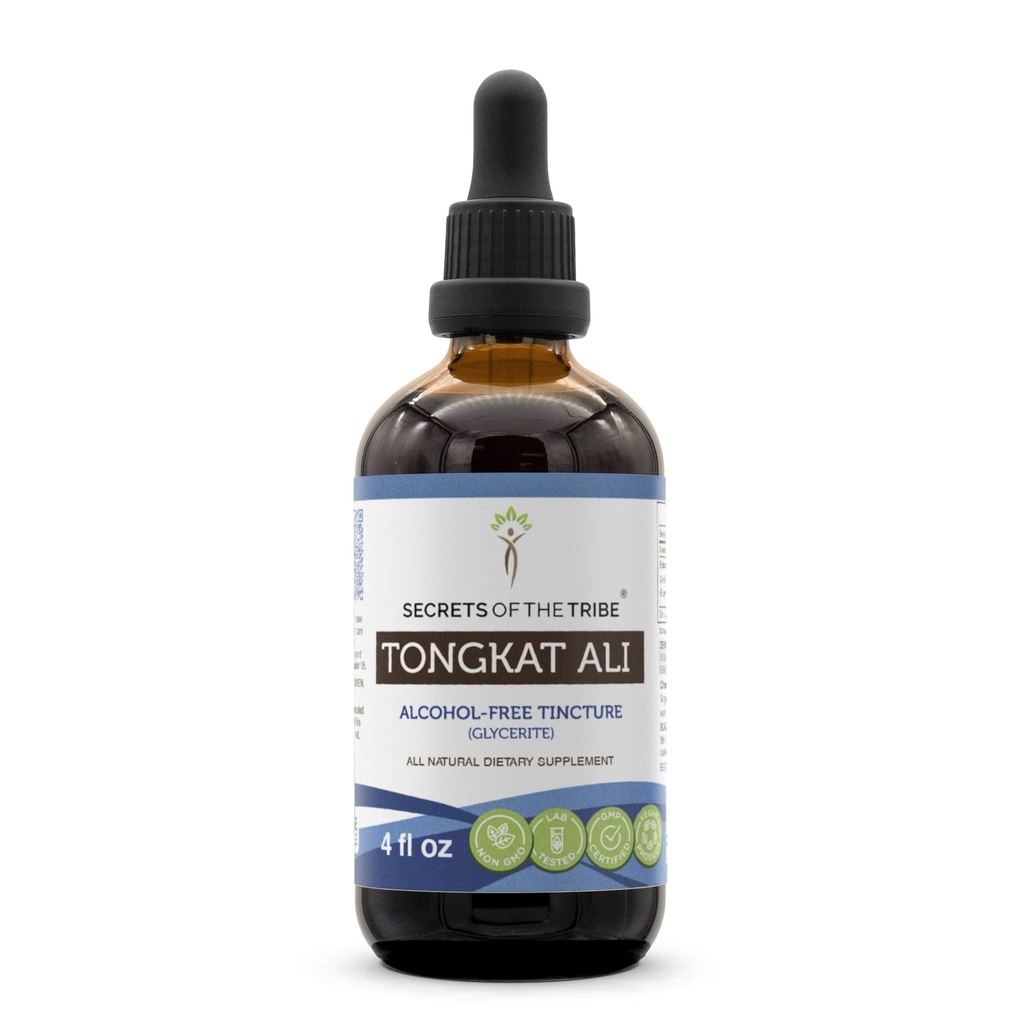 Secrets of the Tribe Tongkat Ali Alcohol-Free Liquid Extract, Wildcrafted Tongkat Ali (Eurycoma Longifolia) Getrocknete Wurzel (4 FL OZ)
