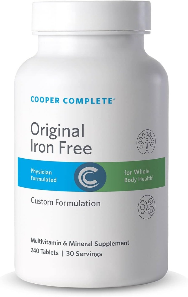 COOPER COMPLETE - Ferro multivitaminico originale gratuito - Multivitaminico giornaliero e Supplemento minerale - Alimentazione di 30 giorni. Confezione da 1
