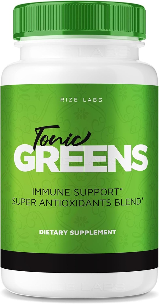 rize labs - Tonic Greens Capsules, Immununterstützung Pillen, Advanced Formula Supplement, Super Antioxidants Blend (60 Kapseln)