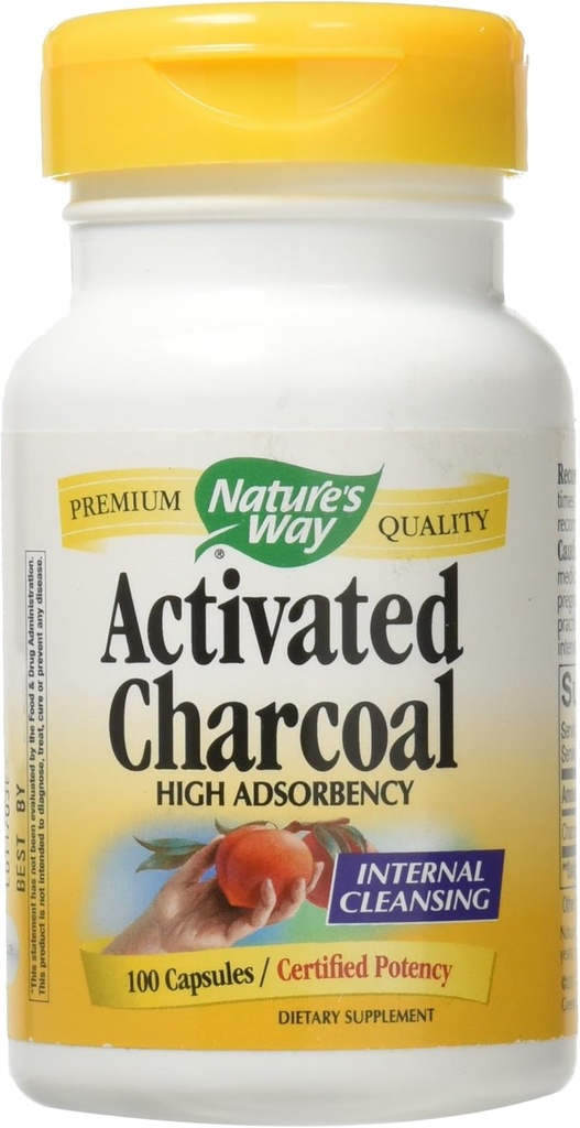 Nature's Way Activated Charcoal; 560 mg Charcoal pro Portion; 100 Kapseln