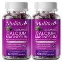 Pflanzenbasiertes Kalzium-Supplement mit Vitamin D3,K2 Gummy für Knochenstärke, enthält Whole Food Natural Minerals-Bone Health, Calm Mood & Sleep Support für Frauen und Männer (2 Pack)