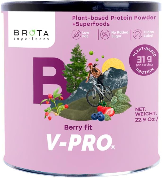 Veganes Proteinpulver - Pflanzenbasiertes Protein für Energie & Muskel-Boost - Sauberer Shake in Berry Blend Flavor