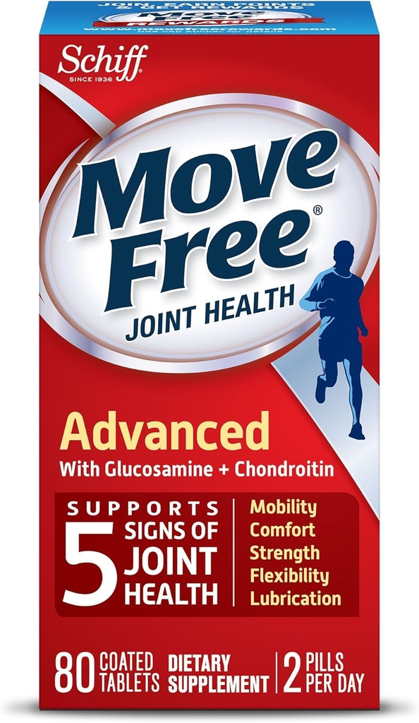 Move Free Advanced, 80 Tabletten - Joint Health Supplement mit Glucosamin und Chondroitin