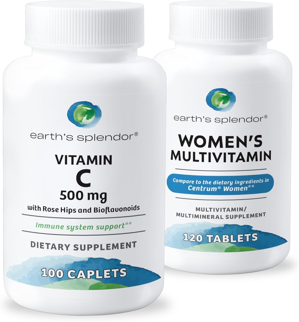 Supporto Multivitamina e Immune per le donne di Splendore di Terra – Supporta il benessere generale, il metabolismo, la salute antiossidante con vitamina B12, C, D, Biotin, Rose HIPS – senza glutine, senza colori artificiali
