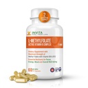 INVITA L-Methylfolat + B Balance - 5-MTHF, B6, B2 & B12 Methylcobalamin B Complex - 60 Kapseln - Professional Strength Active Methyl Folate - Non GMO, Glutenfrei, Keine Füllstoffe (7,5 mg)