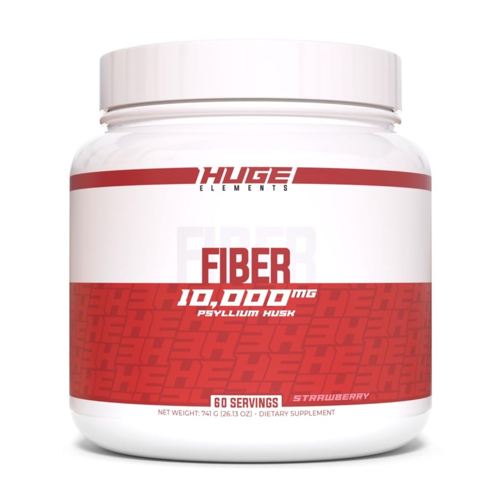 Riesige Ergänzungen Faser, 10 Gramm Premium Psyllium Husk Pulver, lösliche Faser für Verdauungs-Gesundheit & Funktionen, natürliches Präbiotikum mit köstlichen Aromen (60 Servierungen) (Strawberry)