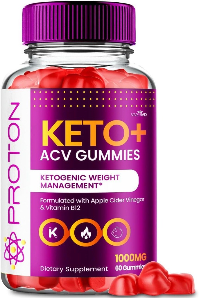 VIVE MD Proton Keto ACV Gummies Advanced Weight Management, Protein Keto ACV Gummies, Proton Keto Plus Gummies con Aceto di Mela Supplemento 1000mg, Proton Keto+ACV Gummies Recensioni (1 pacchetto)
