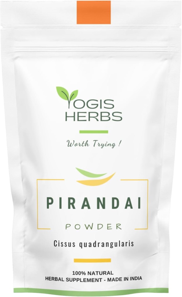 YOGIS HERBS Pirandai Powder (Cissus quadrangularis) – Kräuterergänzung (3.5 Unze)