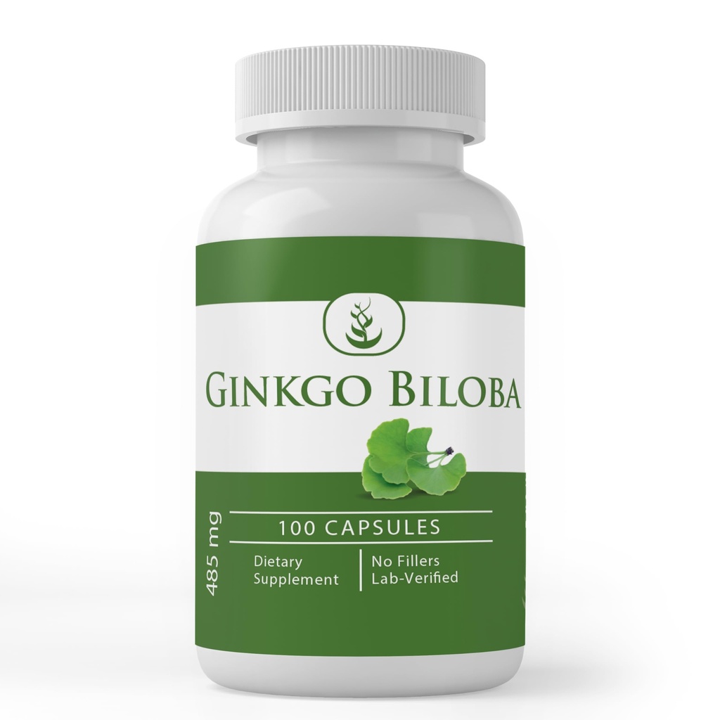 Ginkgo Biloba, (100 Kapseln) Immer rein, keine Zusatzstoffe oder Füllstoffe, Lab Verifiziert