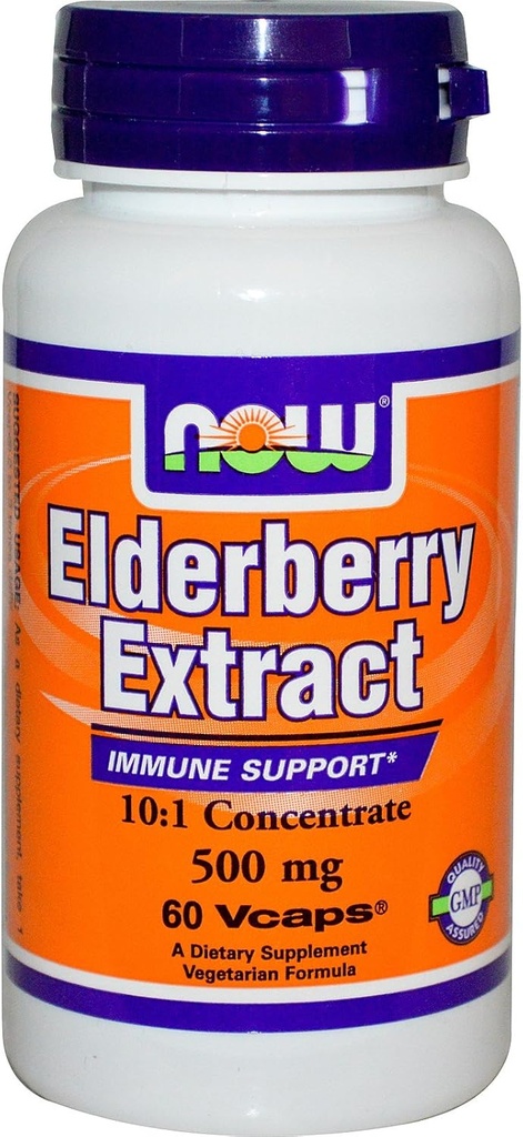 Jetzt Lebensmittel Elderberry 500 Milligramme, 60 Veg Kapseln (Pack von 2)