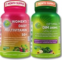 Vegan Bundle per l'equilibrio dell'ormone, l'energia, l'immunità Bundle – il Multivitamin giornaliero delle donne 50+ con il mix Super Organico + DIM 200mg Supplemento con BioPerine® – Non-GMO, Clean Daily Wellness Support