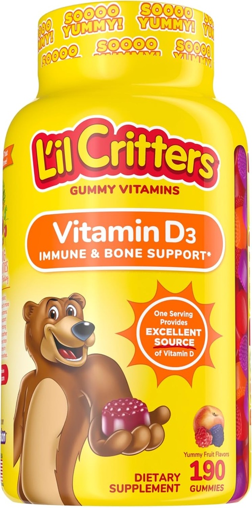L'il Criters Vitamine D Ours gommy, 190 Nombre