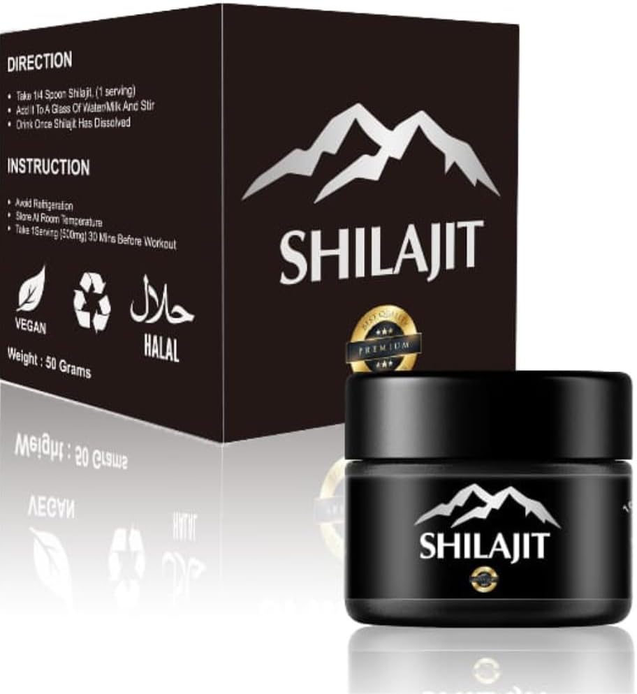 Shilajit Resin mit Fulvic Acid & Trace Minerals, Original Siberian Pure Shilajit mit 85+ Huminsäure, unterstützen Metabolismus & Immunsystem - 100 Servieren / 1.7 Oz