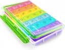 AUVON iMedassist Moisture-Proof Weekly Pill Organizer 4 volte al giorno, Large 7 Day Pill Box Case con Design portatile per il viaggio, Recipienti individuali rimovibili Tenere vitamine, Supplementi, Farmaci
