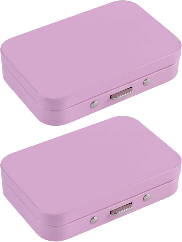 2 PCS scatola di pillole con specchio, Portable 3 Compartment Medicine Pill Organizer, Cute Small Pill Case Supplemento Organizer Pill Holder per Purse Travel(Pink)