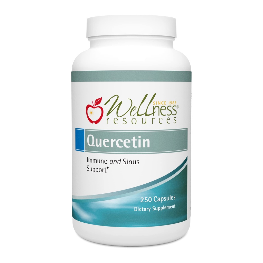 Wellness Ressourcen Quercetin - Immun-, Sinus- und Allergieunterstützung 1000mg pro Servierung - (250 caps/125 Servierungen) Vegan, Non-GMO